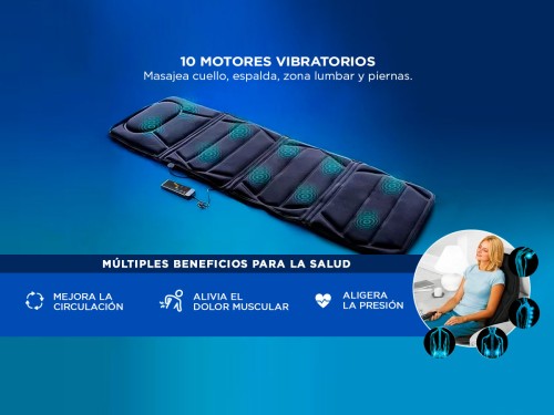 Masajeador Gadnic Mat Massager 10 Motores 5 Modos Terapia de Calor