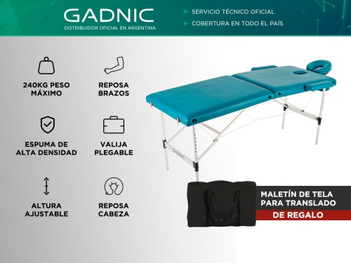 Camilla Para Masajes Gadnic Profesional Hasta 240kg 185x70cm Plegable