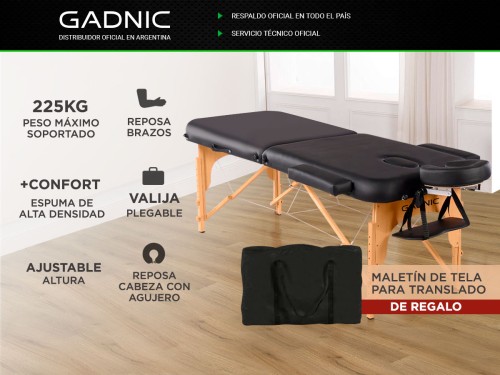 Camilla Para Masajes Gadnic Profesional Hasta 225kg 185x70cm Plegable