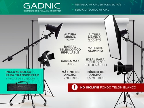 Soporte Porta Fondo Gadnic Profesional Telescopico Aluminio