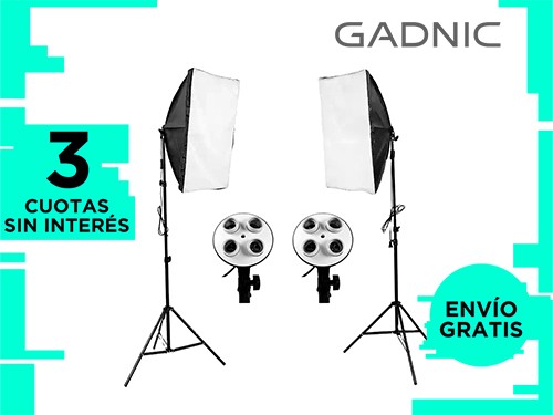 Set Softbox Flash y Trípode Gadnic FOTO0040 Para Fotografía