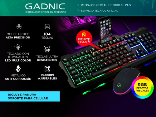 Kit Gaming Teclado + Mouse RGB USB Retro Iluminado