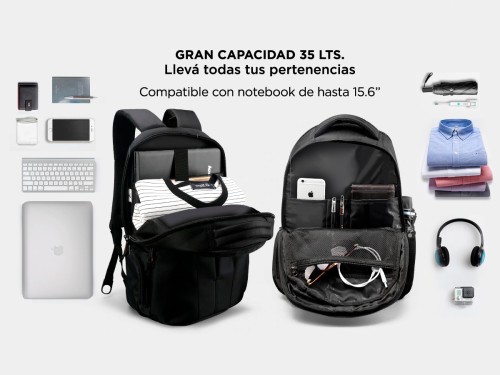 Mochila Gadnic Antirrobo Impermeable Para Notebook 15.6