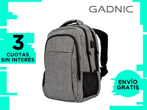 Mochila Resistente al Agua Gadnic MRE1282 Puerto USB Notebook