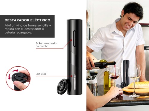 Kit de Vino Gadnic Sacacorchos Eléctrico Decantador Bomba de Vacío