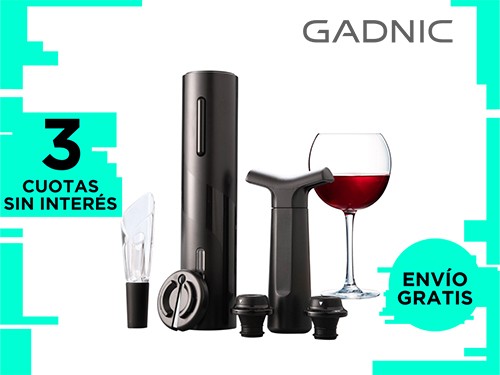 Kit de Vino Gadnic Sacacorchos Eléctrico Decantador Bomba de Vacío