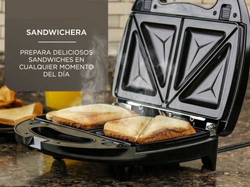 Waflera Sandwichera Electrica Gadnic 3 en 1 750W Placas Desmontables