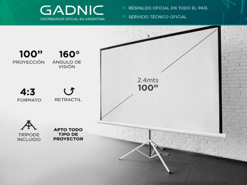 Pantalla Proyector Gadnic 100" + Tripode