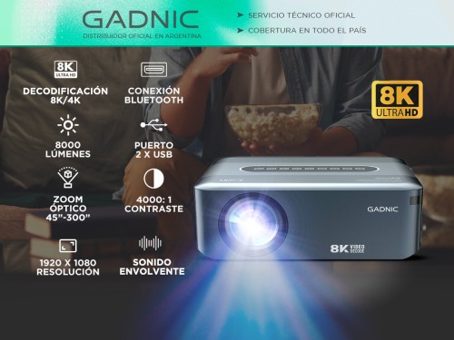 Proyector Gadnic 8000 Lumenes Dolby