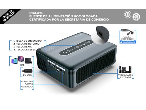 Proyector Gadnic 8000 Lumenes Dolby