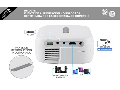 Proyector Gadnic Spectacular 1200 Lúmenes HDMI USB AV Full HD