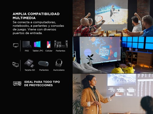 Proyector Gadnic Luminous Pro 6200 Lúmens Full HD Con Altavoz