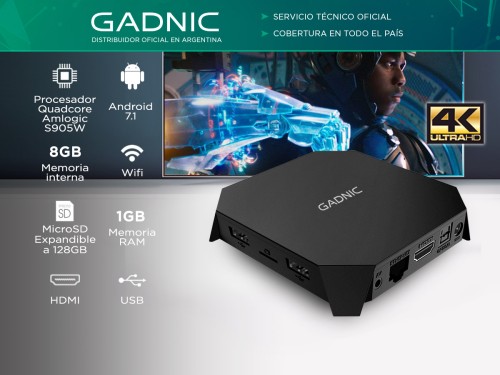 TV Box Gadnic TX-1500 Android Quadcore 4K 8gb 1gb