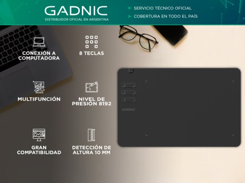 Tableta Gráfica Gadnic con Bolígrafo