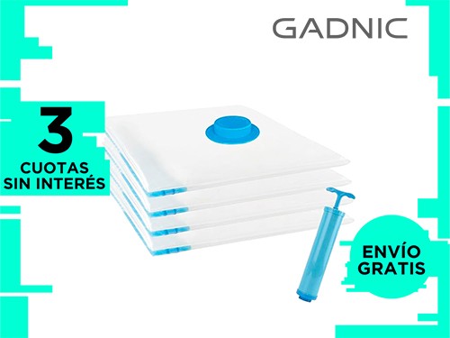 Kit Bolsas Al Vacio 4 En 1 Gadnic Para Guardar Ropa 60 x 80 cm