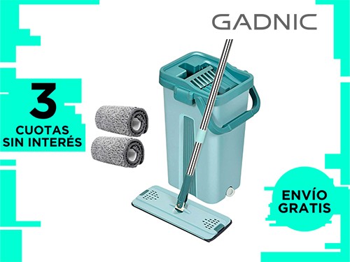 Mopa Gadnic F-MOP Trapeador Plano De Microfibra Con Balde Escurridor I