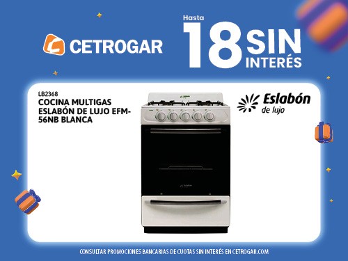 Cocina multigas Eslabón de Lujo EFM56NB blanca