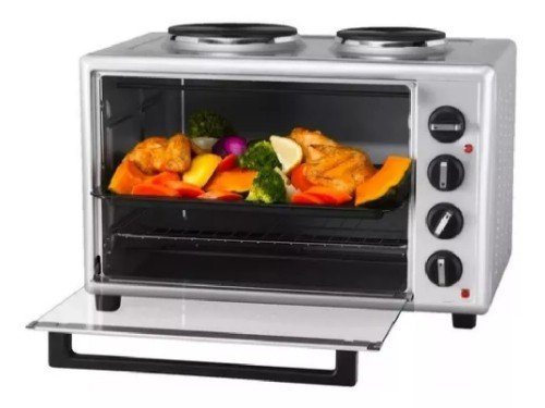 HORNO ATMA ELECTRICO 50 LTS CON ANAFE 3600 W PLATEADO MOD HG5022API