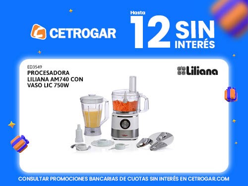 Procesadora Liliana AM740 con vaso LIC 750W