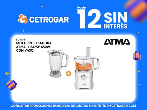 Multiprocesadora Atma LP8425P 650w Con Vaso