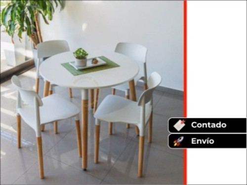 Juego De Comedor Mesa 90 Cm + 4 Sillas Milán | Contado