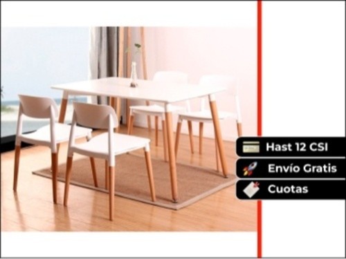 Juego De Comedor Mesa 120cm + 4 Sillas Milán