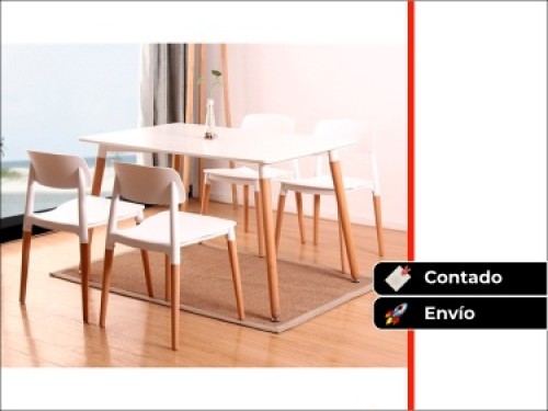 Juego De Comedor Mesa 120cm + 4 Sillas Milán | Contado