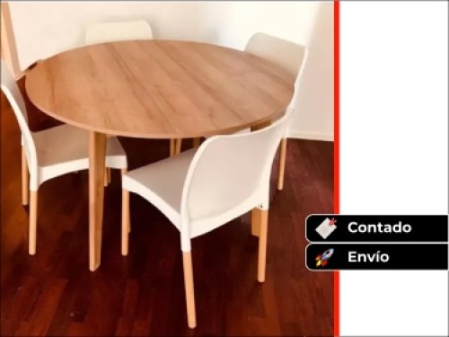 Mesa De Comedor Madera Redonda 120 Cm | Contado