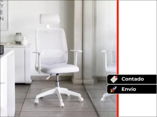 Sillón Ergonómico Mint White Edition | ContadoGris | Tela Marathon