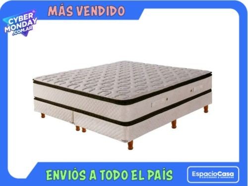 Conjunto Sommier King Cannon Sublime Pillow Top Resortes