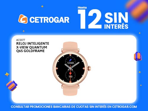 Reloj inteligente X-View Quantum Q6S goldframe