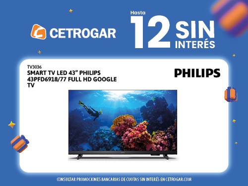 Smart TV LED 43'' Philips 43PFD6918/77 Full HD Google TV