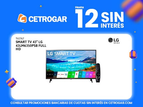 Smart TV 43" LG 43LM6350PSB Full HD