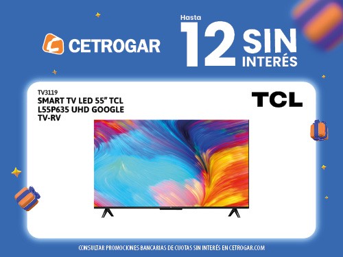 Smart TV LED 55" TCL L55P635 UHD Google TV-RV