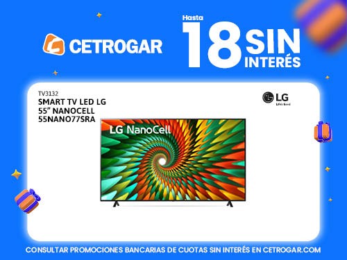 Smart TV LED LG 55" NanoCell 55NANO77SRA