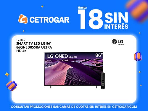 Smart TV LED LG 86" 86QNED85SRA Ultra HD 4K