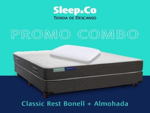 Combo Sommier Classic Bonell 1 Plaza con una almohada de regalo