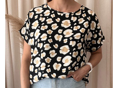 Blusa estampada de fibrana