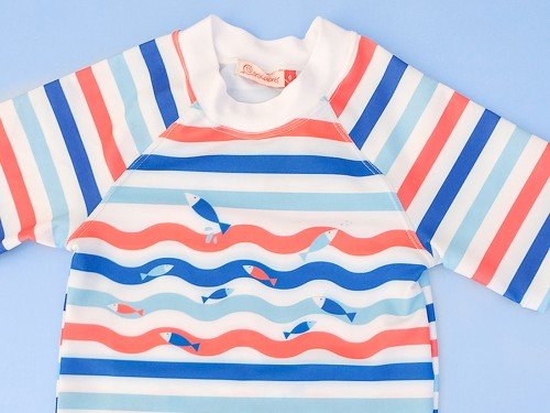 Remera estampada peces para niños con proteccion UV50 Caracolores