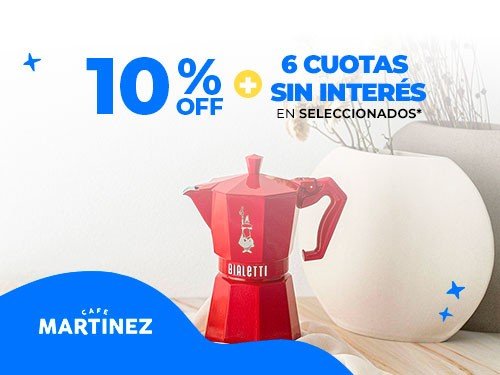 Hasta 10%OFF En Cafeteras + 20% By MODO + 6 Cuotas S/I