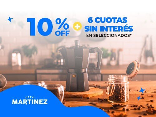 Hasta 10%OFF En Cafeteras + 20% By MODO + 6 Cuotas S/I