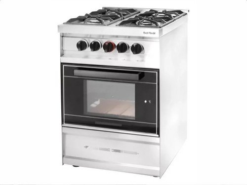 Cocina Mini Sol Real 575VP 4H, Puerta de Vidrio y Parrilla Gas Natural