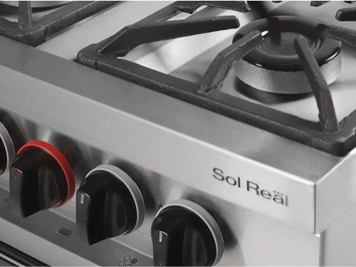 Cocina Mini Sol Real 575VP 4H, Puerta de Vidrio y Parrilla Gas Natural