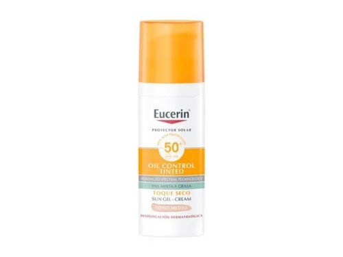 PROTECTOR SOLAR EUCERIN facial toque seco FPS 50 tono medio x 50 ml