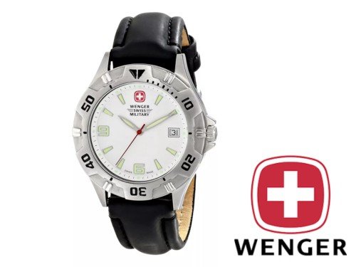 Reloj Suizo Wenger SWISS MILITARY Hombre Cuero 100mts Calendario