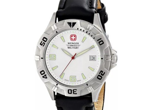 Reloj Suizo Wenger SWISS MILITARY Hombre Cuero 100mts Calendario