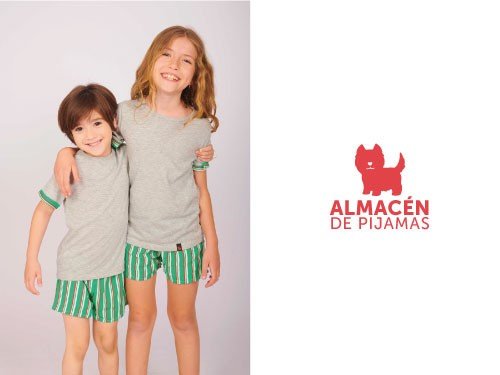 Pijama Kids Short y Manga Corta Rayas Verde | Almacén de pijamas