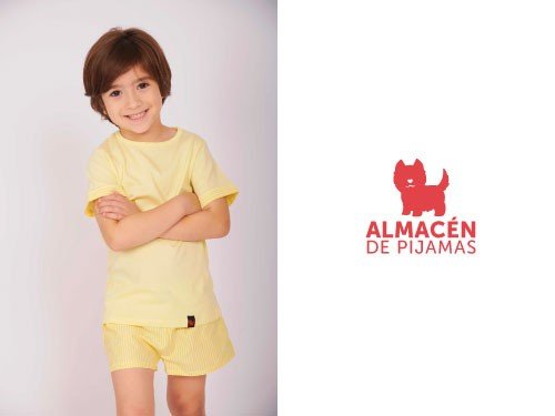 Conjunto Pijama Kids Short y Manga Corta Amarillo | Almacén de pijamas