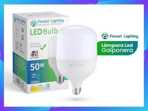 Lámpara LED Alta Potencia Galponera 50w Foco 4800 lúmenes Luz Fría