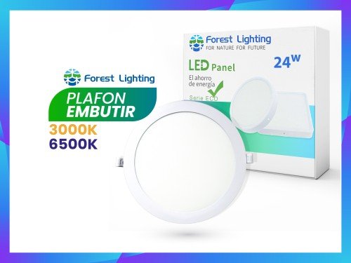 Plafón Panel Led Para Techo Embutir 24w Cuadrado o Redondo